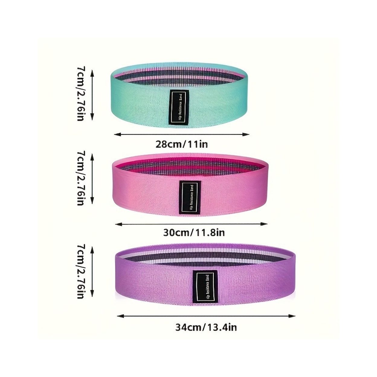 Set of 3 Resistance Exercise Loop Bands Fitness Home Gym Yoga Glutes Trainer