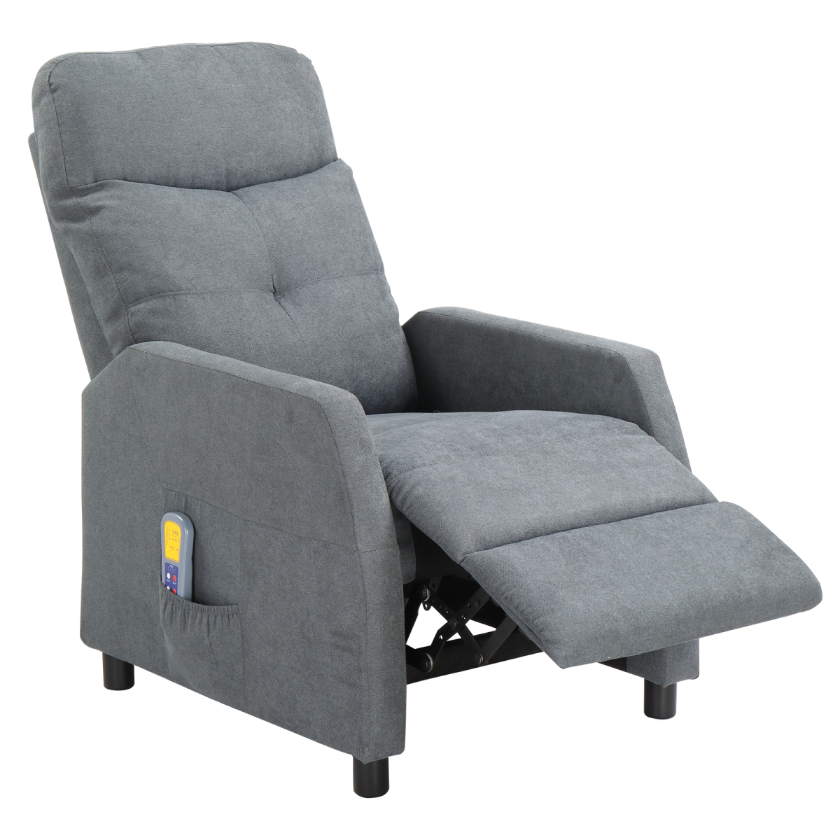 Fabric With 6-Point Massage Heating Function Recliner Light Gray
