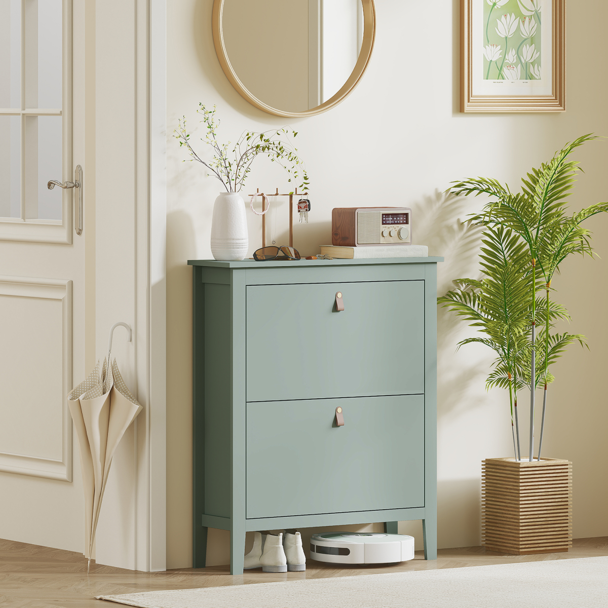 Three drawer shoe cabinet
