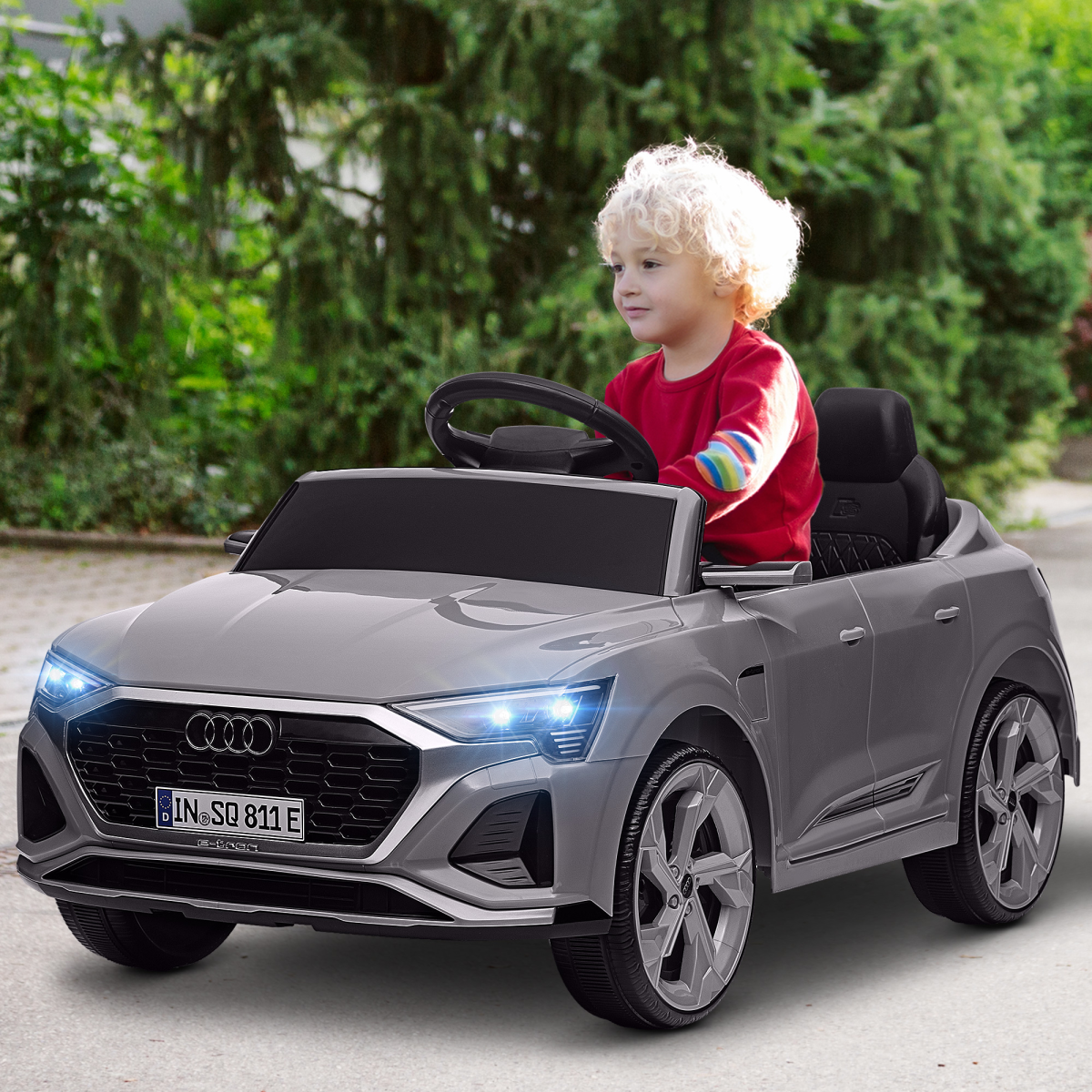 AIYAPLAY Audi Q8 e-tron Sportback Kids Electric Car with Remote - Grey