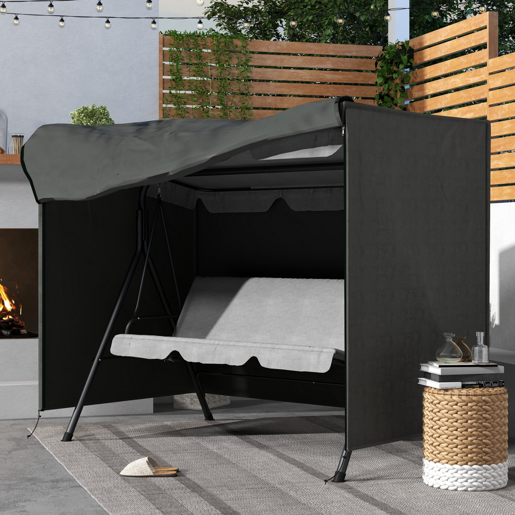 Outsunny Large Outdoor Swing Chair Cover  Garden Furniture Protector 164cm Grey