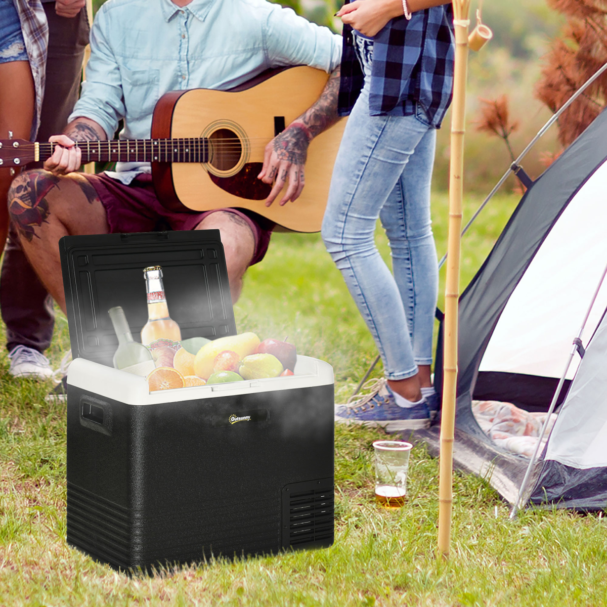 50L Car Refrigerator 12V Portable Freezer for Camping, Driving Outsunny