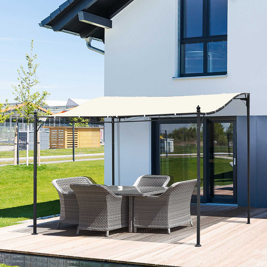 Wall Mounted Black Cream White 3x3 m Awning Metal Frame