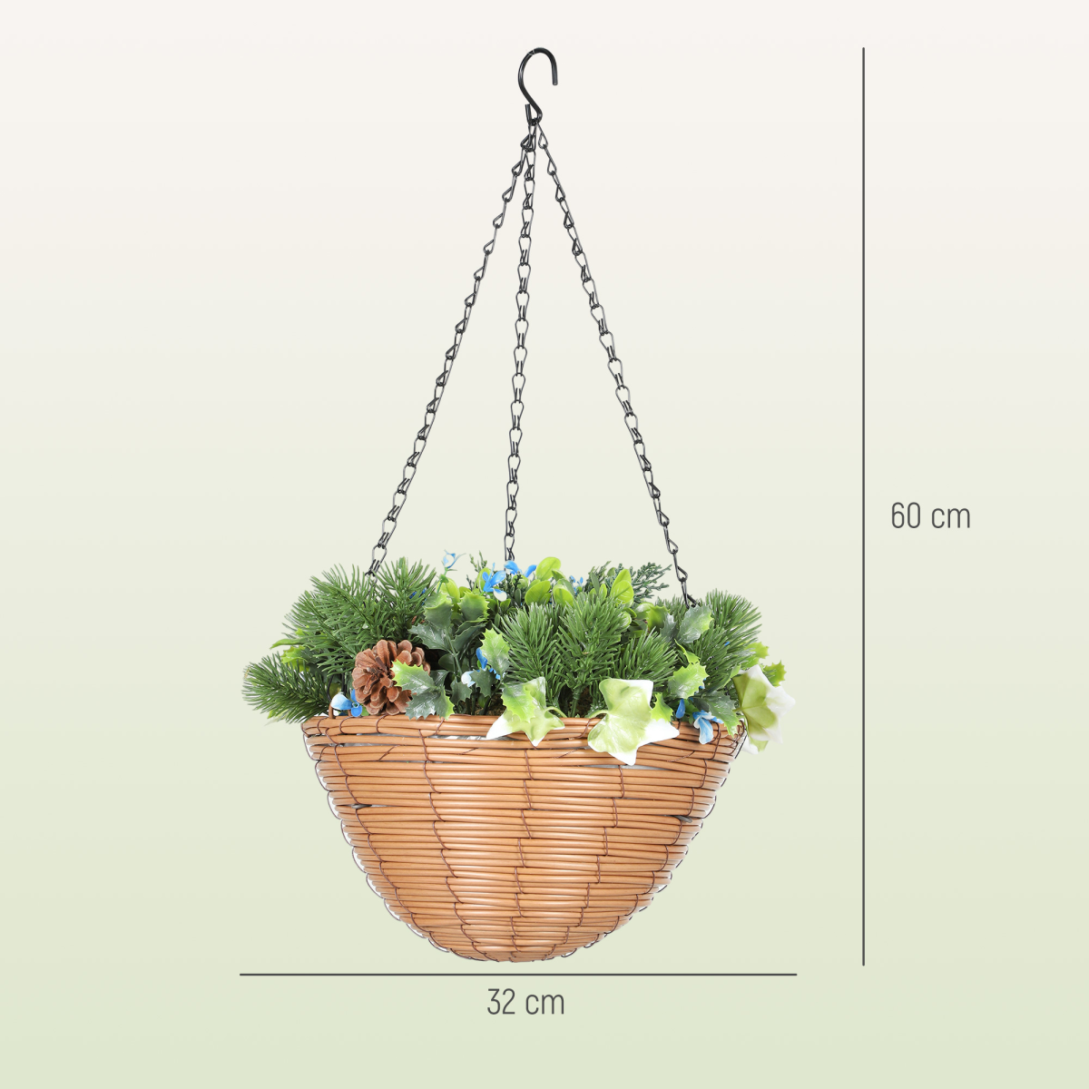 Artificial hanging basket