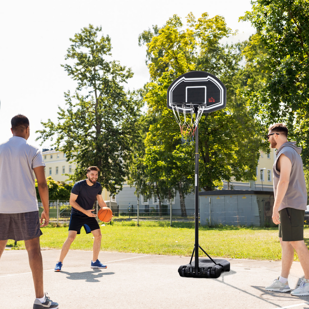 Adjustable Basketball Hoop Stand w/ Wheels and Weight Base 1.6-2.1m HOMCOM