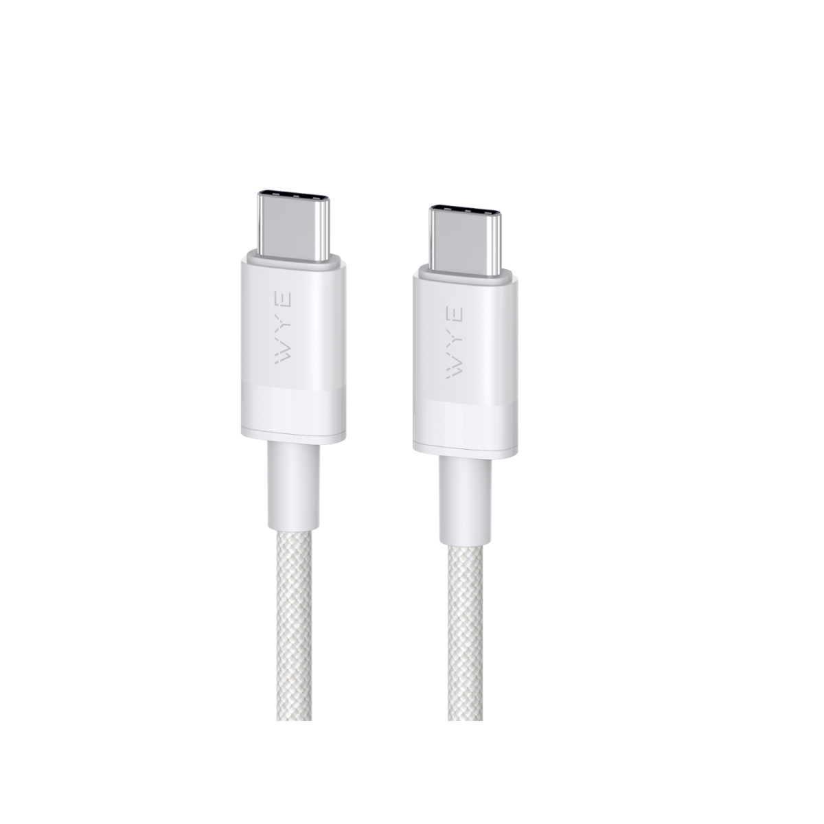 WYE 240W Braided Ultra Fast Charge/Sync C-C Cable 1m White