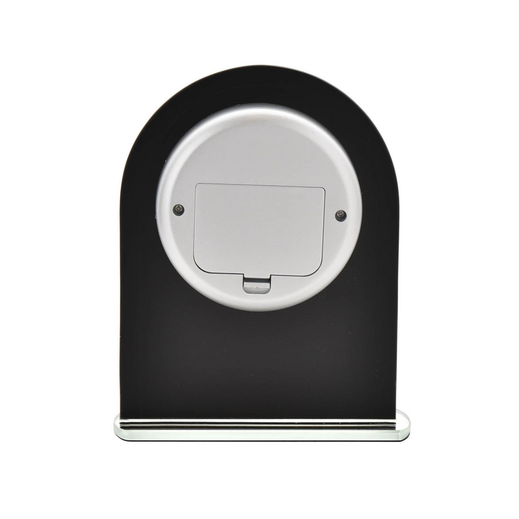 Wm.Widdop Black & Clear Arched Mantel Clock