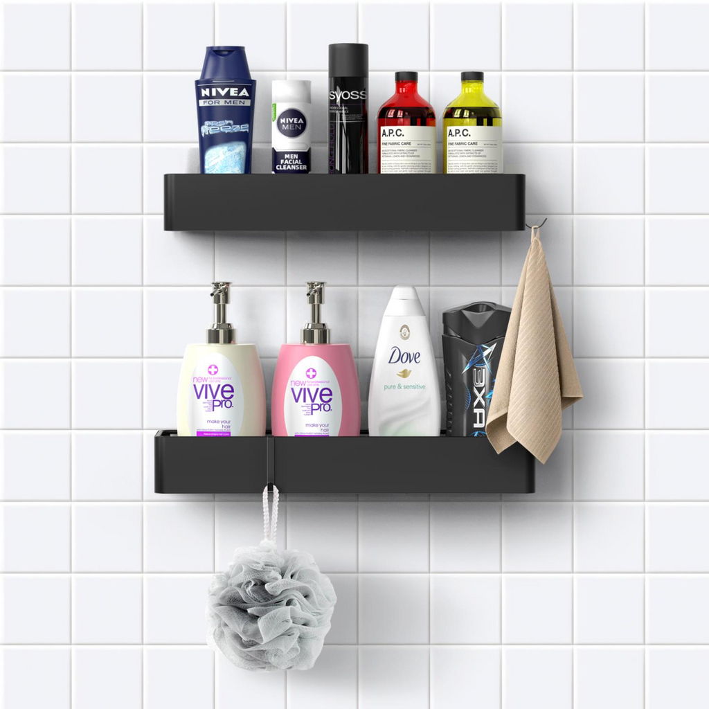 Vinsani 2pc BLACK SHOWER CADDY