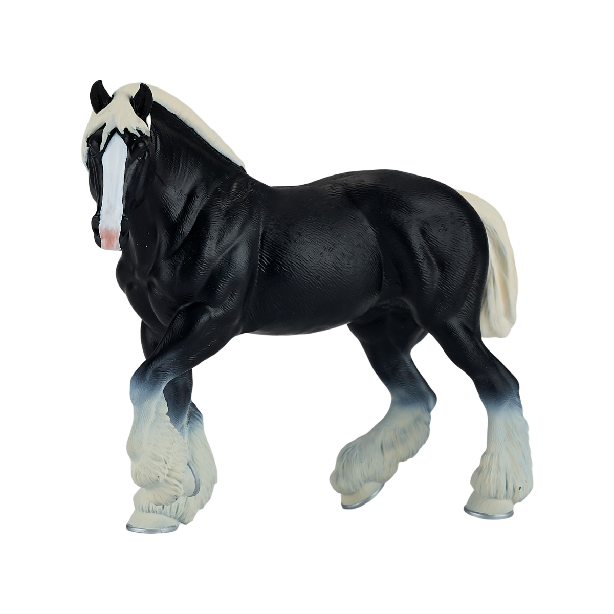 Clydesdale Horse Black Toy  Realistic Equestrian Figurine