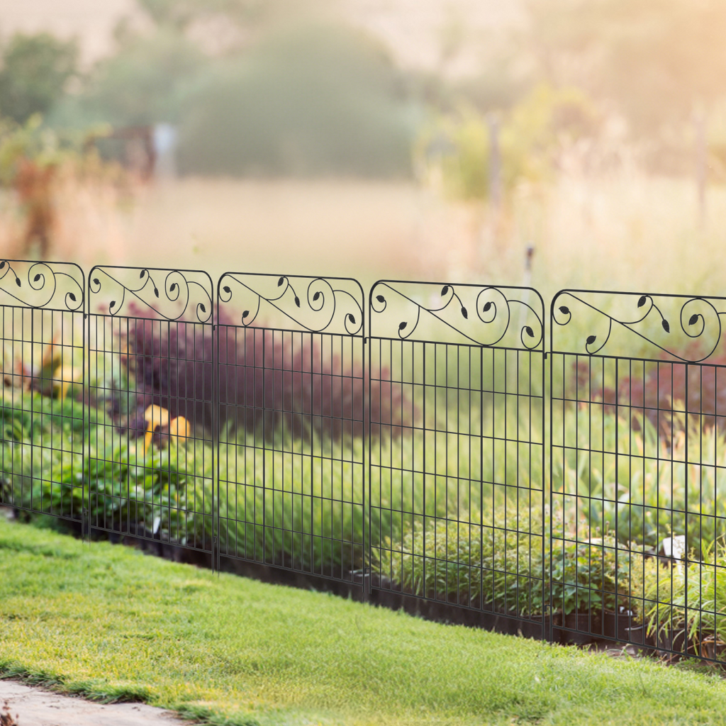 4PCs Garden Fencing Panels 43in x 11.5ft Flower Bed Border Edging Animal Barrier