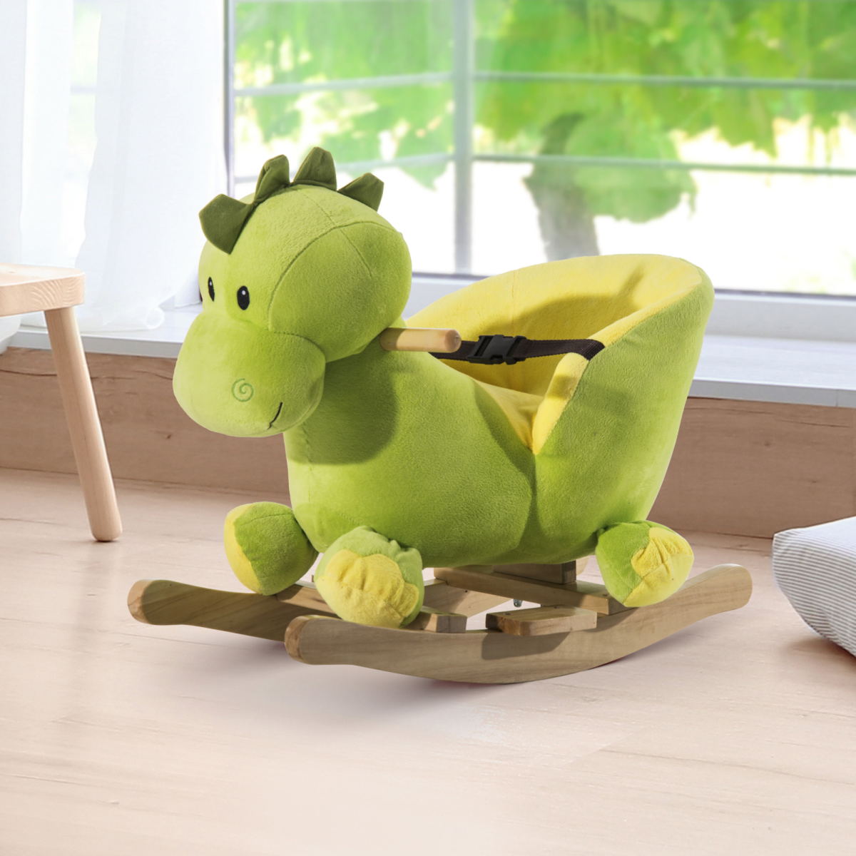 Kids Rocking Horse, Ride-On Horse Toy with 32 Songs, for Ages 18+ Months - Green