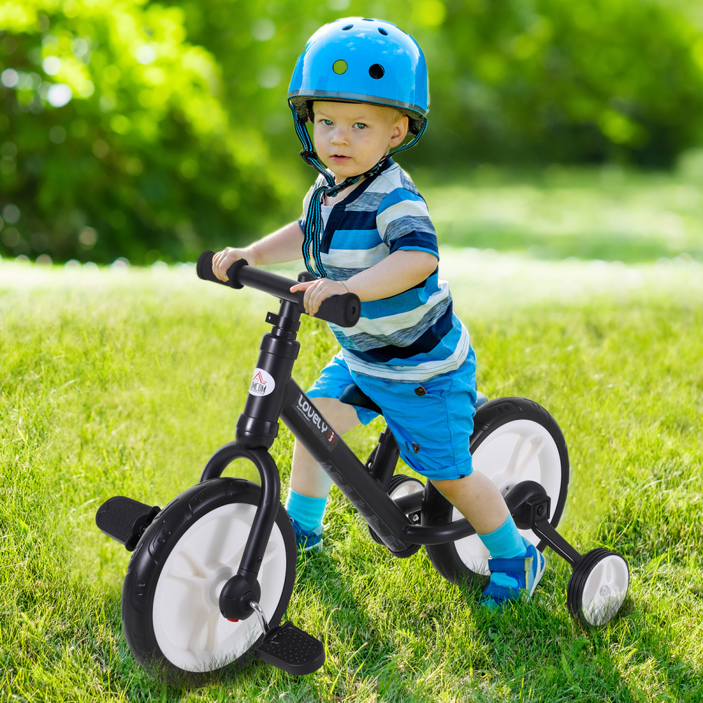 Kids Balance Training Bike Toy with Stabilizers For Child 2-5 Years Black