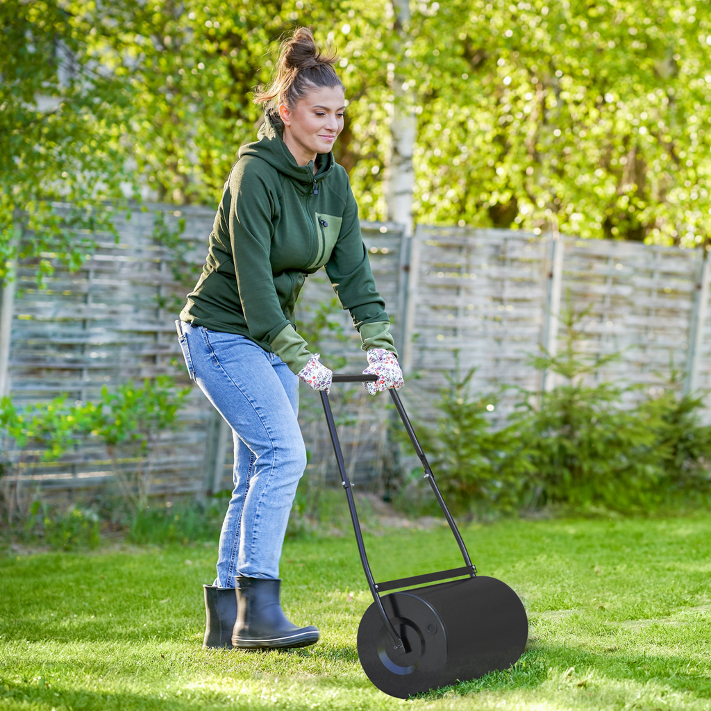Garden Lawn Roller 38L Steel Push Grass Mower Water Sand Filled Durhand