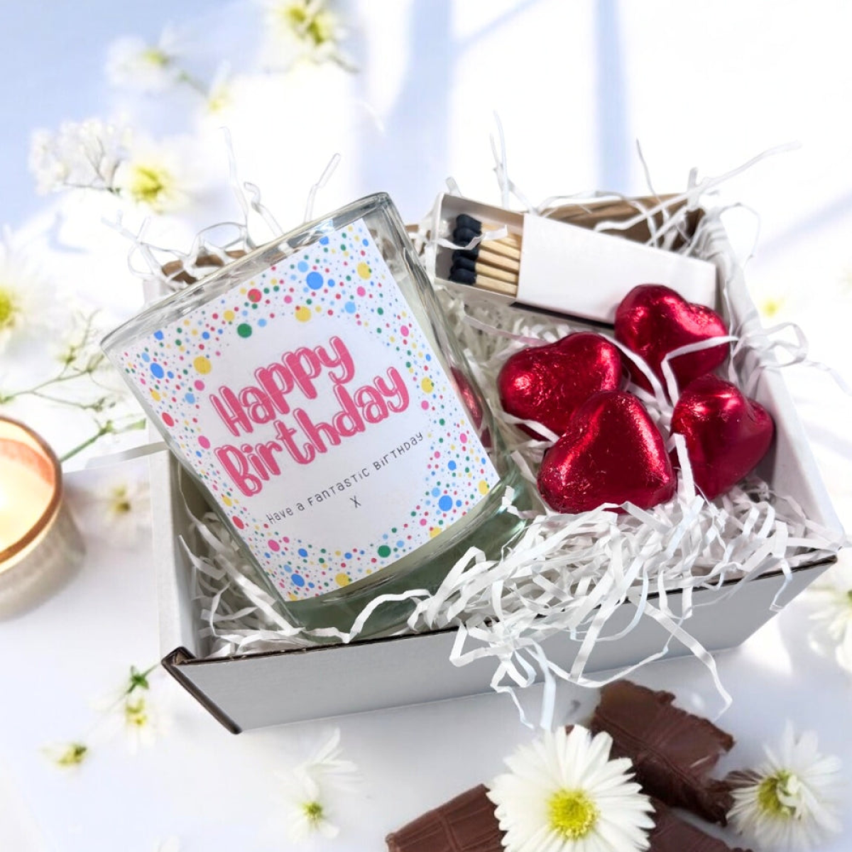 Happy Birthday Dotty Candle Gift Set