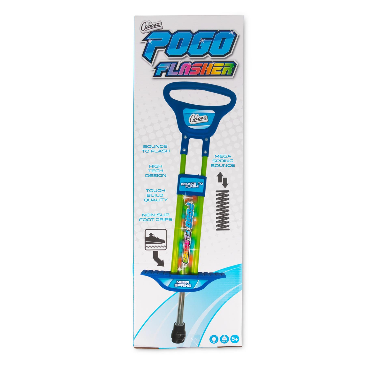 Pogo Stick – Ozbozz Go Light Up Spring powered 89cm Blue Outdoor Garden Game