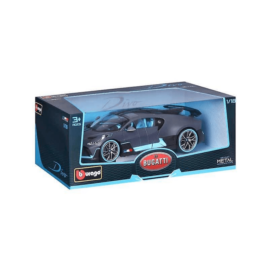 Burago 1:18 Scale Model Car 18-11045 - Bugatti Divo - Grey/Blue
