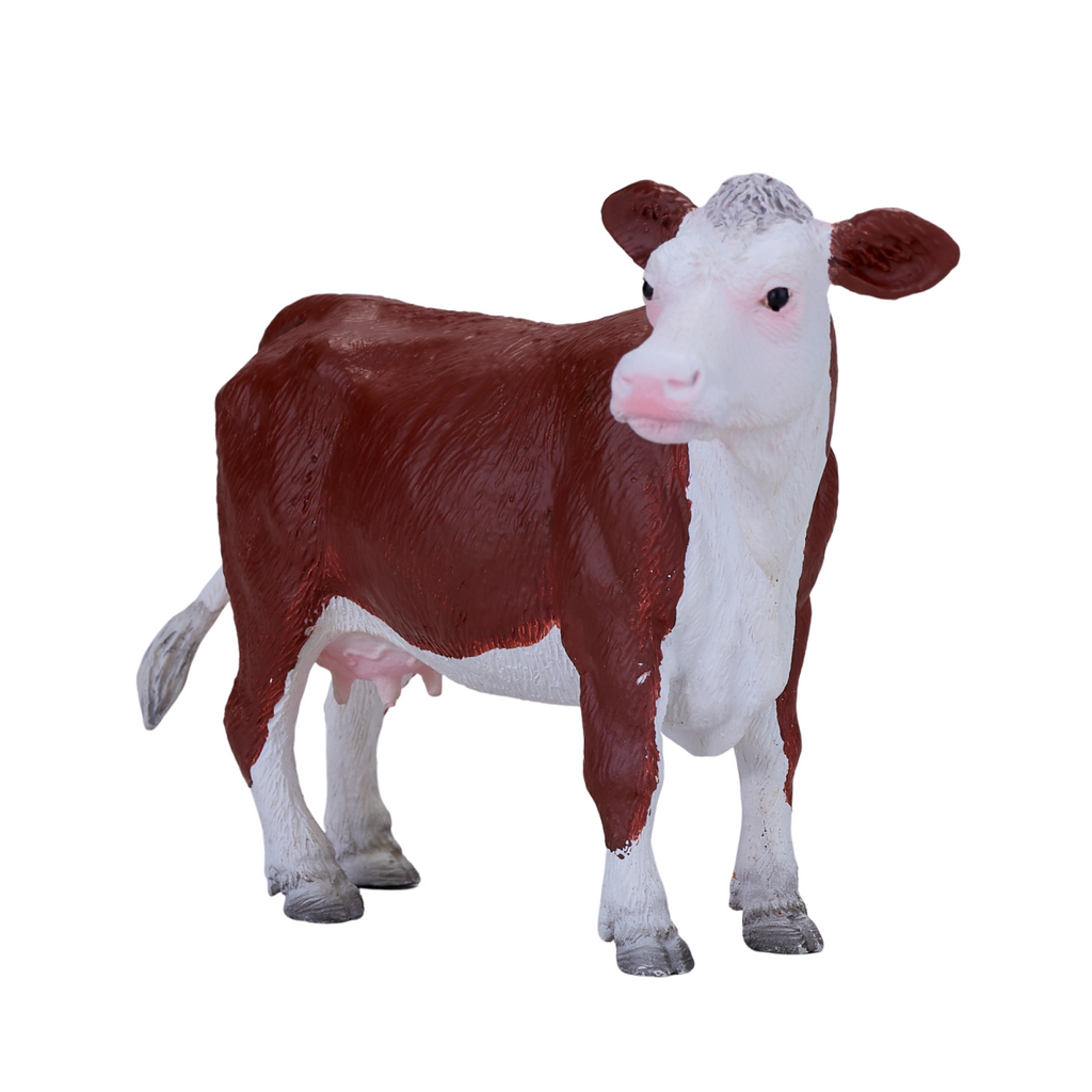 Hereford Cow Toy  Realistic Farm Animal Figurine