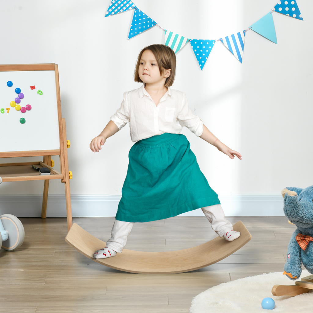 AIYAPLAY Kids Wooden Balance Board for Children, for 3-8 Years Old, Natural