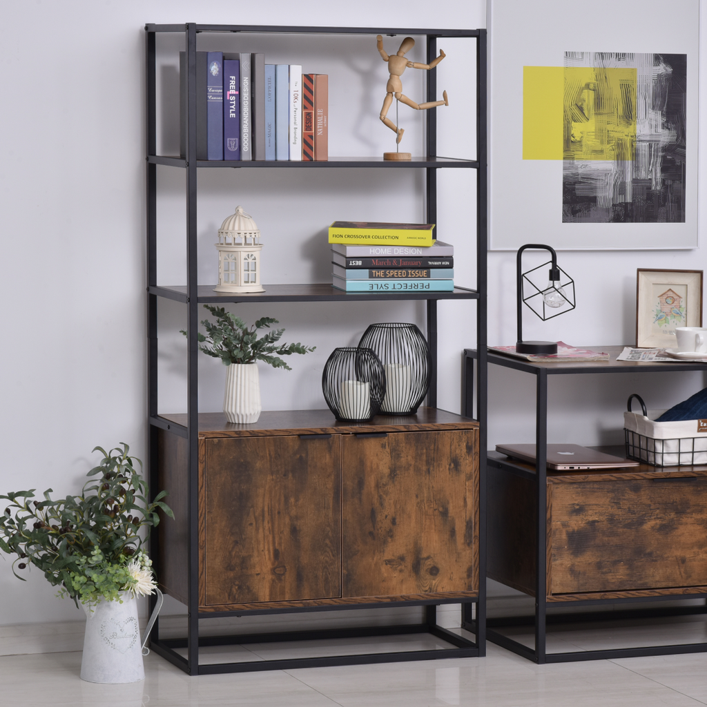 Storage Cabinet with 3 Open Shelves Cupboard for Livingroom Bedroom