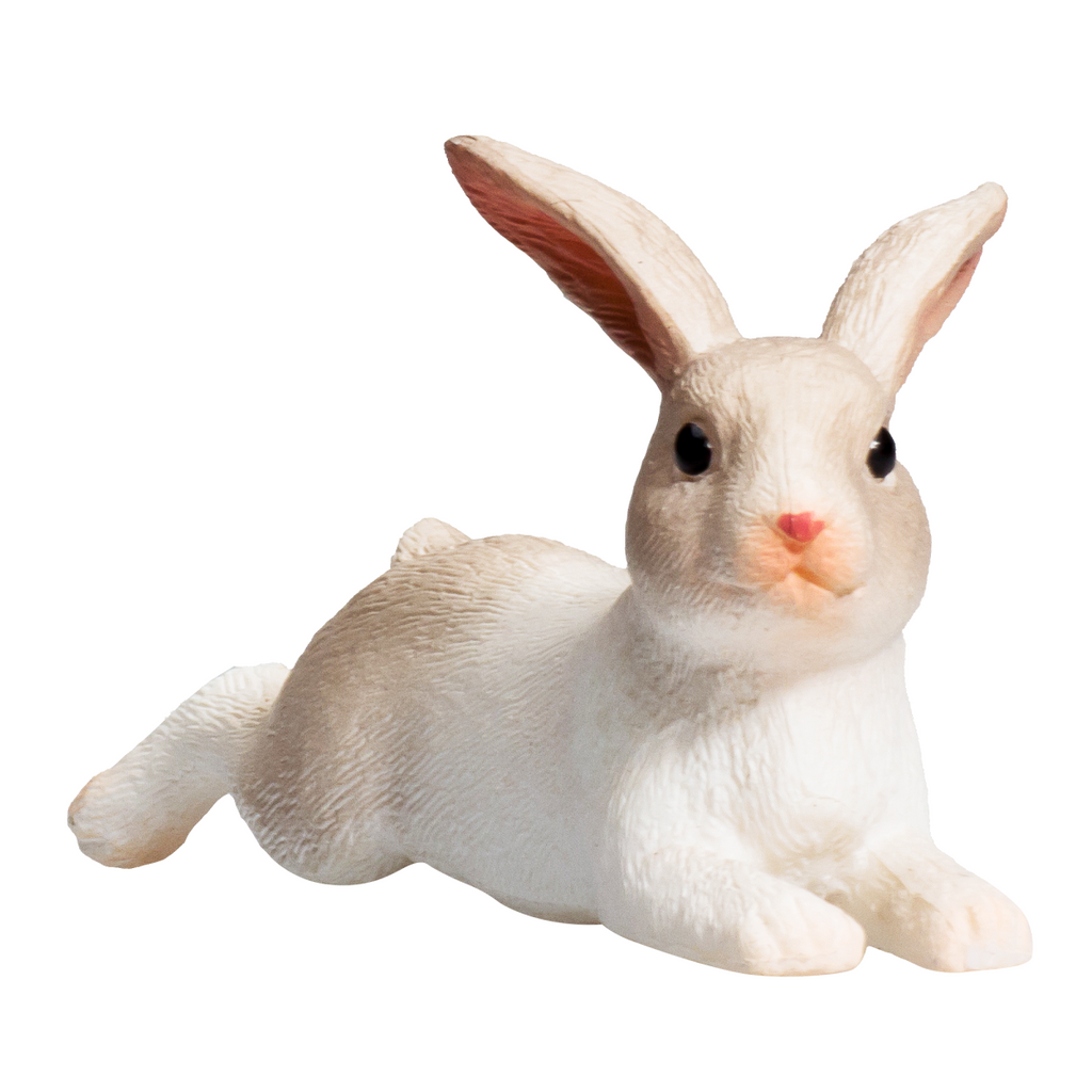 Rabbit Lying Down Toy  Realistic Small Animal Figurine