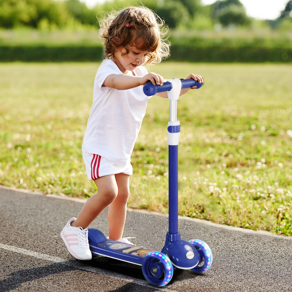 AIYAPLAY Kids 3 Wheel Scooter for 2-6 Years Old with Adjustable Height, Blue