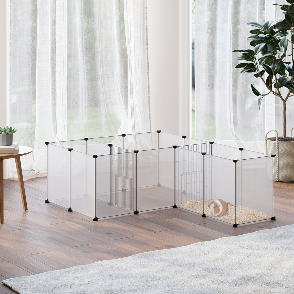 Pet Playpen, 18 Panels DIY Small Animal Cage for Guinea Pigs Hedgehogs