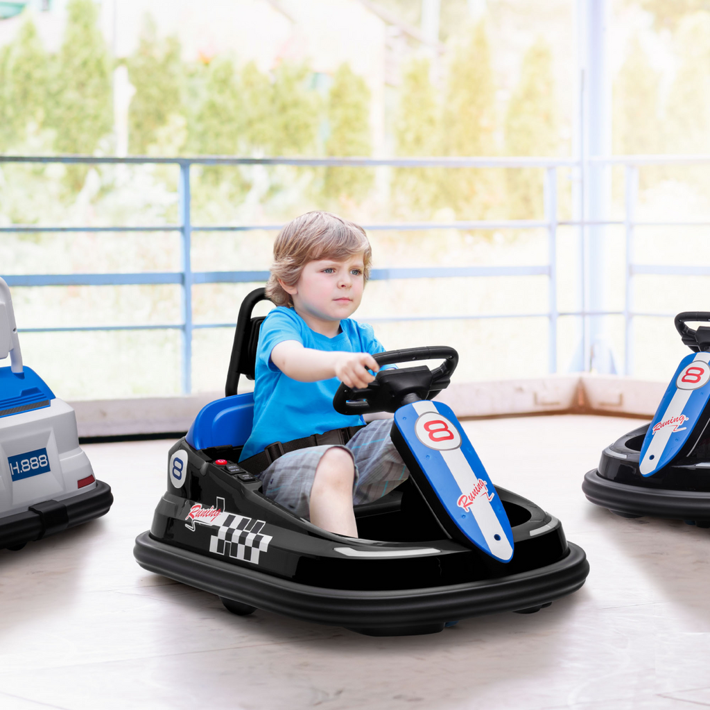 HOMCOM 6V Kids Bumper Car, 360-Degree Rotation Waltzer Car with 2 Speeds - Black