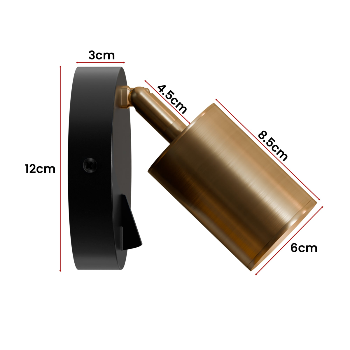 Rotatable GU10 Spotlight Single Head Wall Light with On-Off Switch-5631