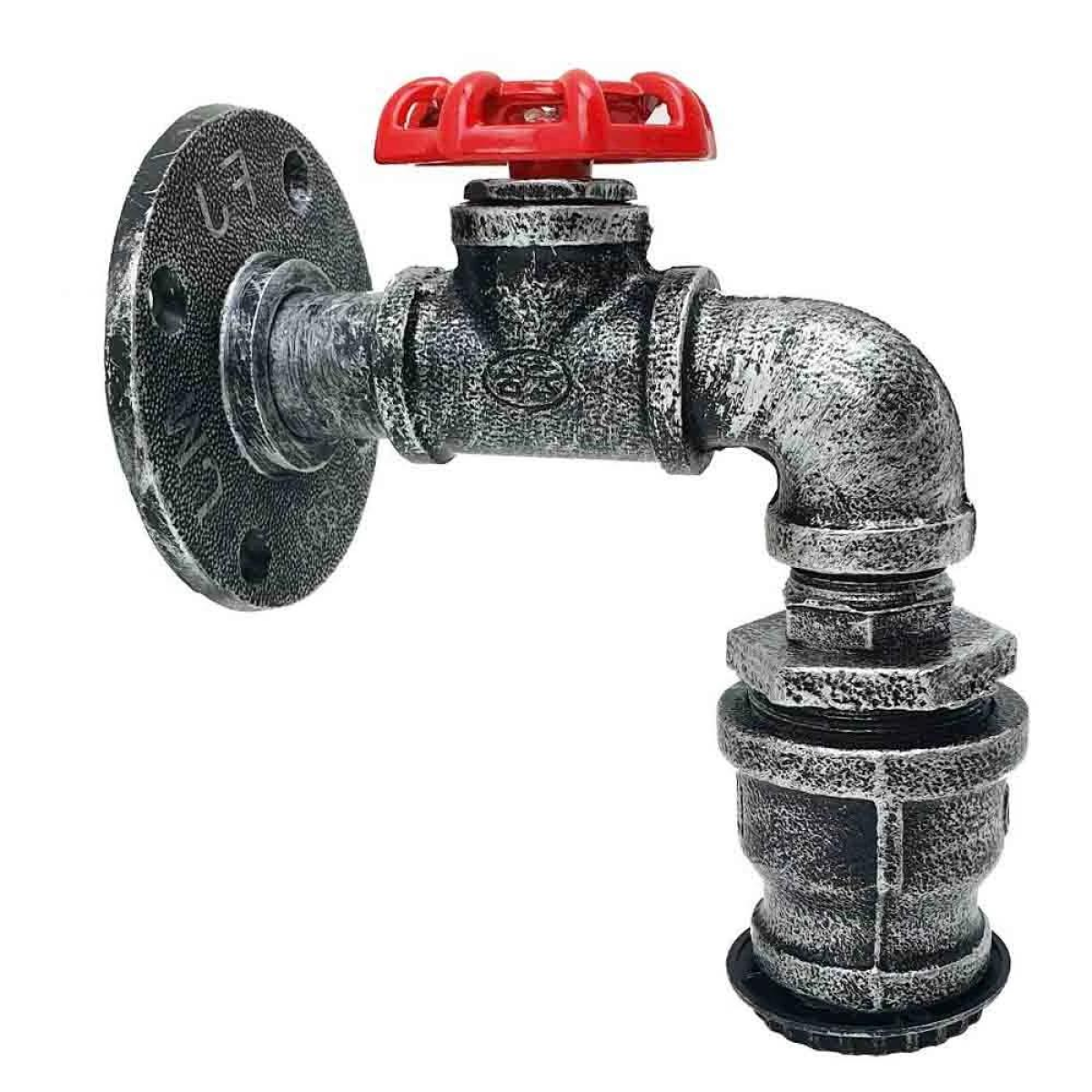 Brushed Silver Industrial Water Pipe Wall Light E27~2883
