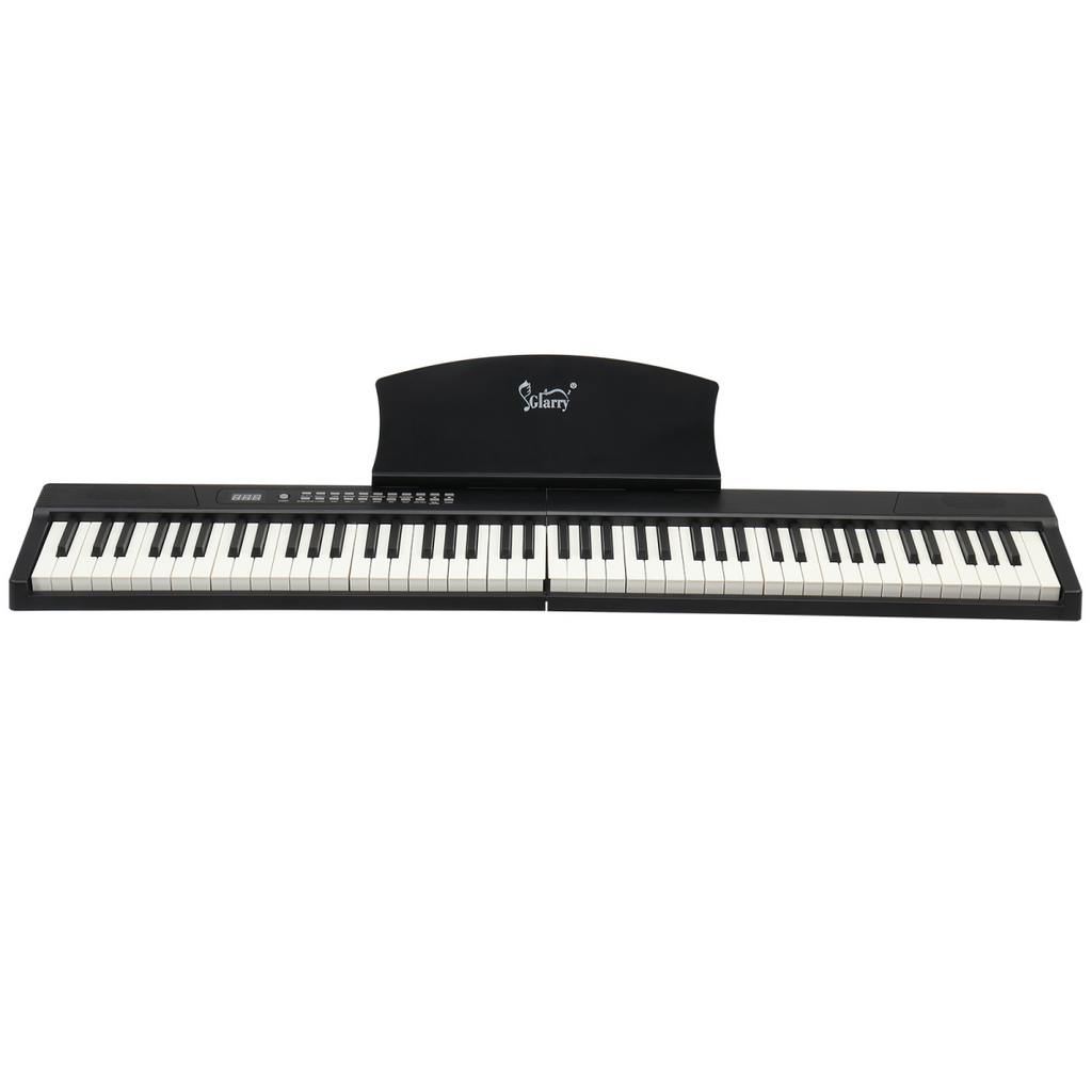 Glarry GPPS01-106 88 Key Folding Piano Semi-Weighted Standard Keyboards Digital Piano with MIDI Bluetooth, Handbag，Headphone，for Piano Lover Black color