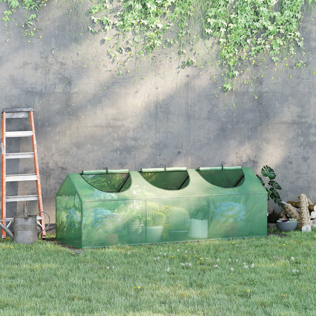 Outsunny Mini Greenhouse Small Plant Grow House w/ 3 Windows for Outdoor