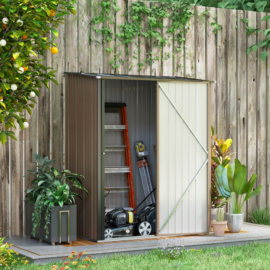 Outdoor Storage Shed Steel Garden Shed w/ Lockable Door for Backyard Outsunny