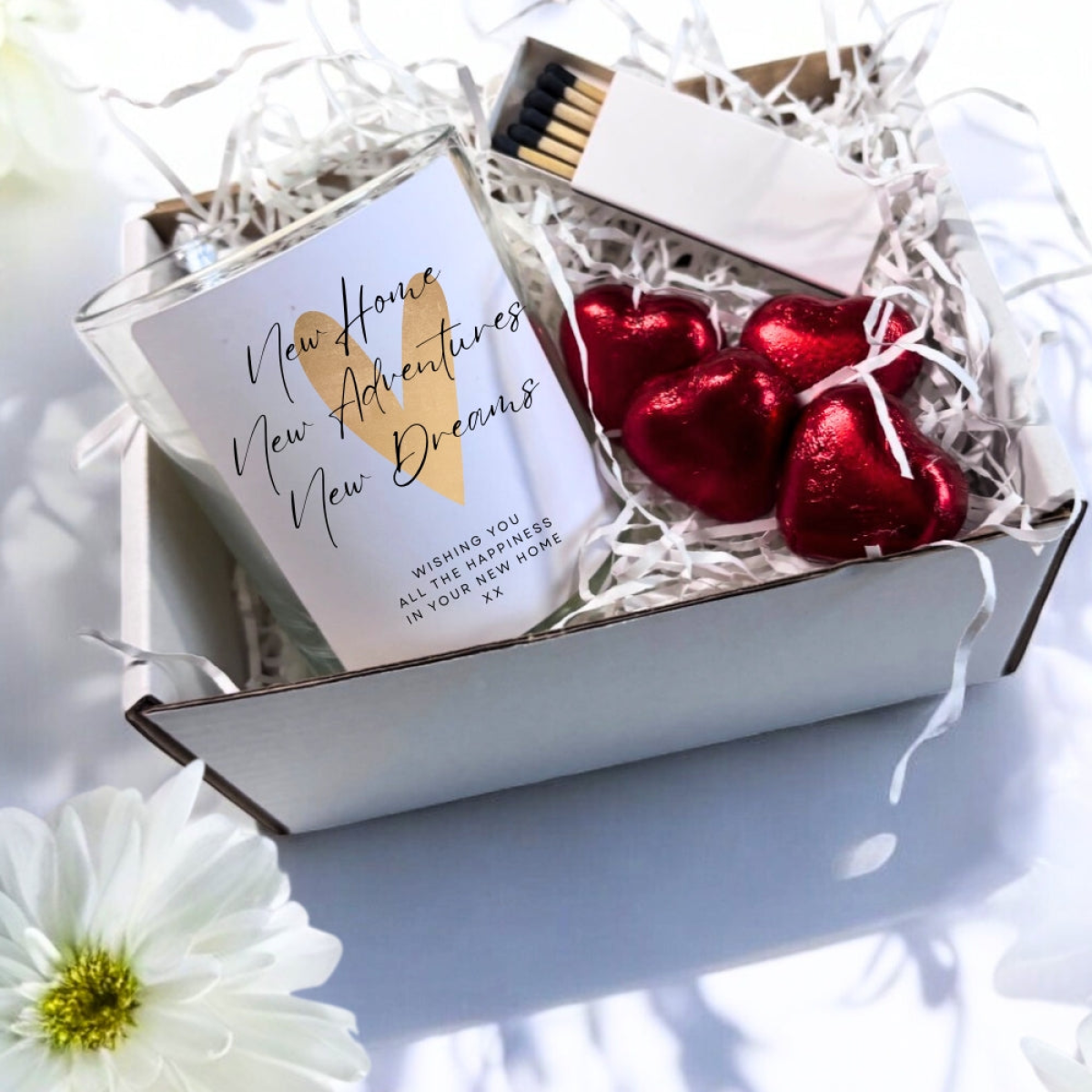 Gold Heart New Home Candle Gift Set