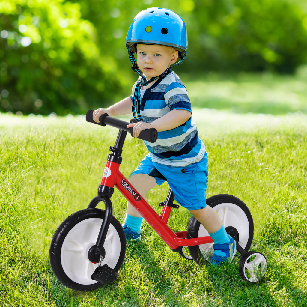 Kids Balance Training Bike Toy with Stabilizers For Child 2-5 Years Red HOMCOM