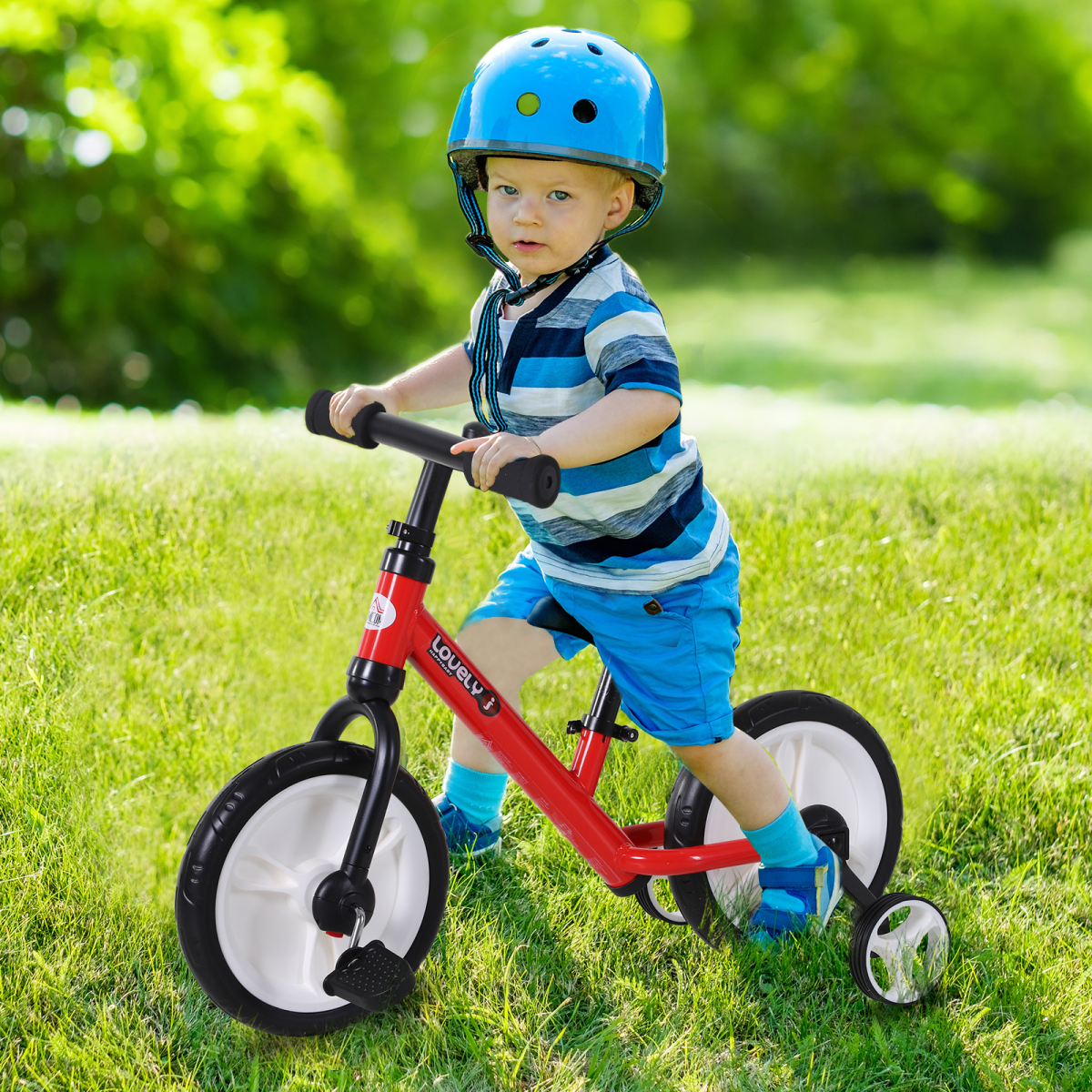Kids Balance Training Bike Toy with Stabilizers For Child 2-5 Years Red HOMCOM