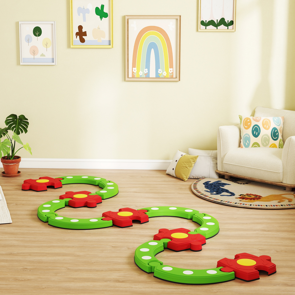 AIYAPLAY Kids Stepping Stones Balance Beam, Outdoor Indoor Sensory Toy Green