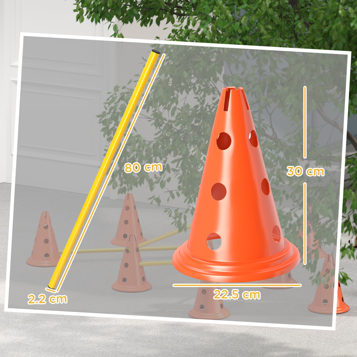 Dog Agility Equipment Set of Eight Cones