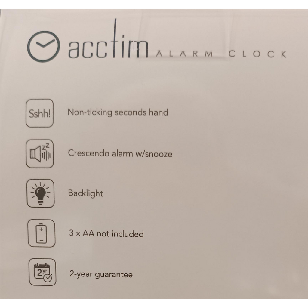 Acctim Micah Round Mid Sized Bedside Quartz Alarm Clock in Gold Plated - 16478