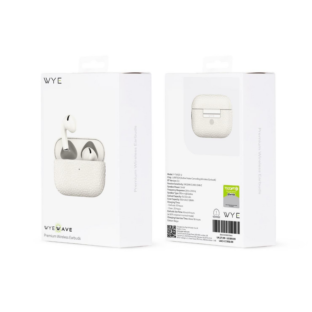 WYEWAVE Premium Wireless Earbuds With ANC - White