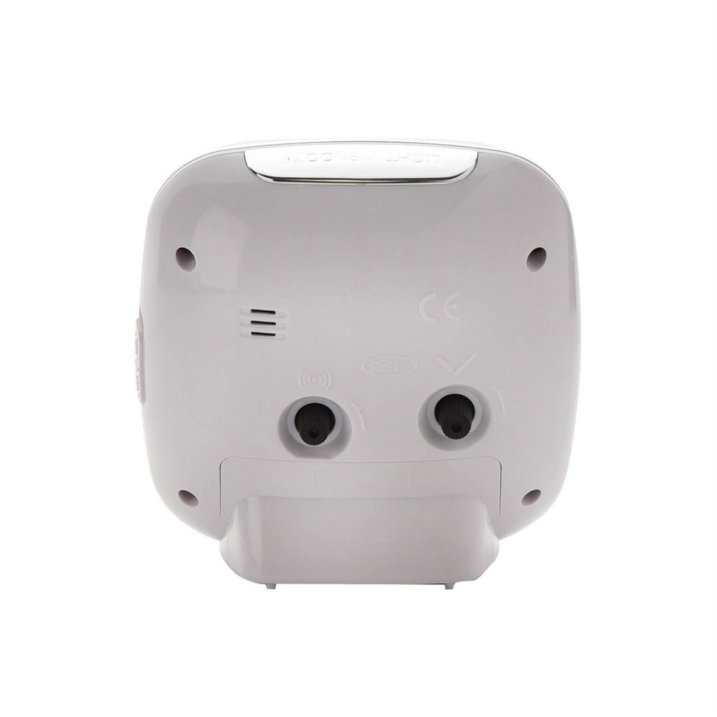 Wm Widdop Square Alarm Clock - Sweep/Light/Snooze - White