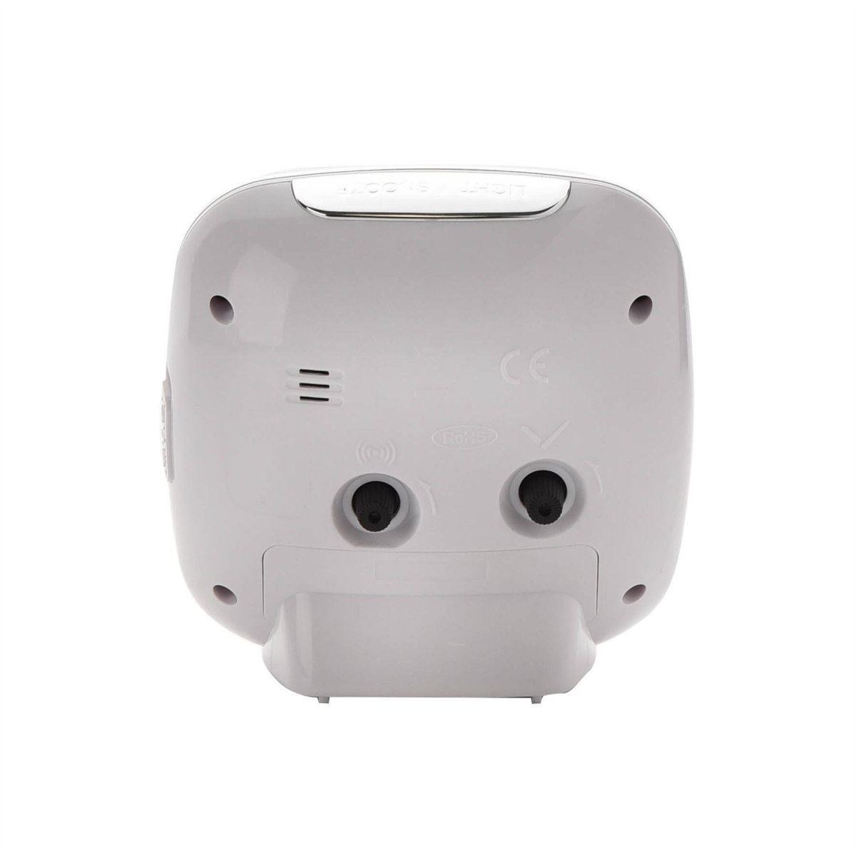 Wm Widdop Square Alarm Clock - Sweep/Light/Snooze - White