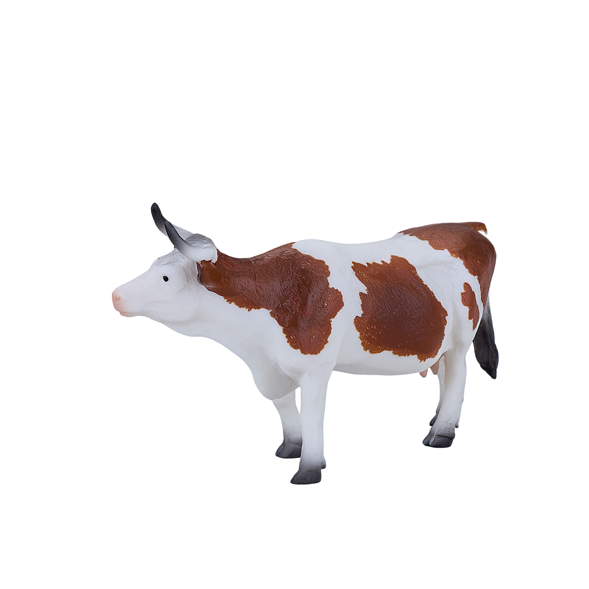 Simmental Cow Toy  Realistic Farm Animal Figurine