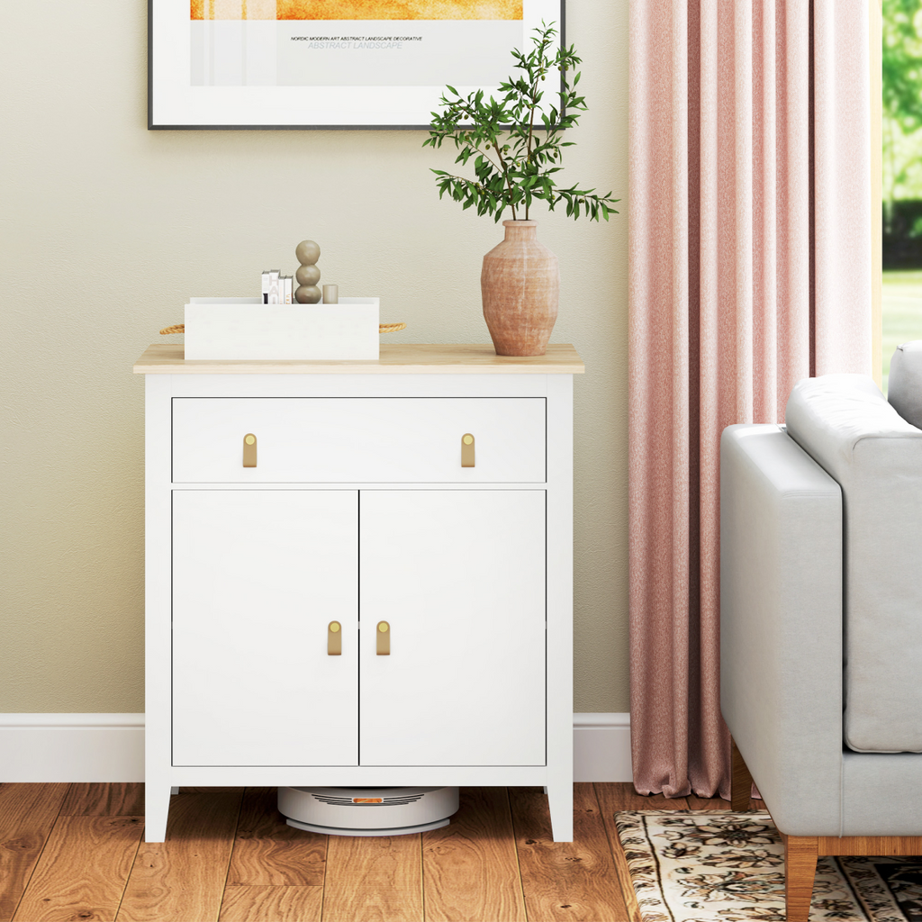 HOMCOM Sideboard with Drawer, Adjustable Shelf for Living Room, White