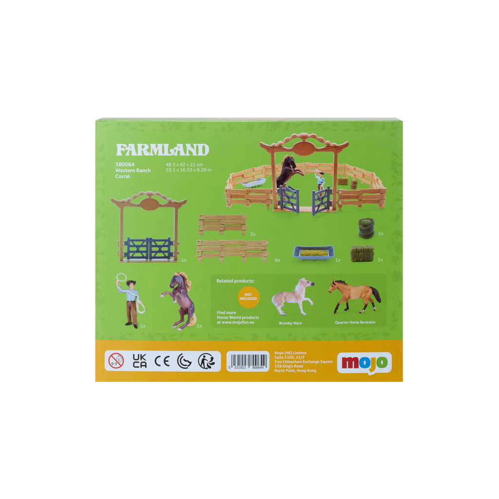 Western Ranch Corral Playset with Horse & Cowboy  Farm Playset
