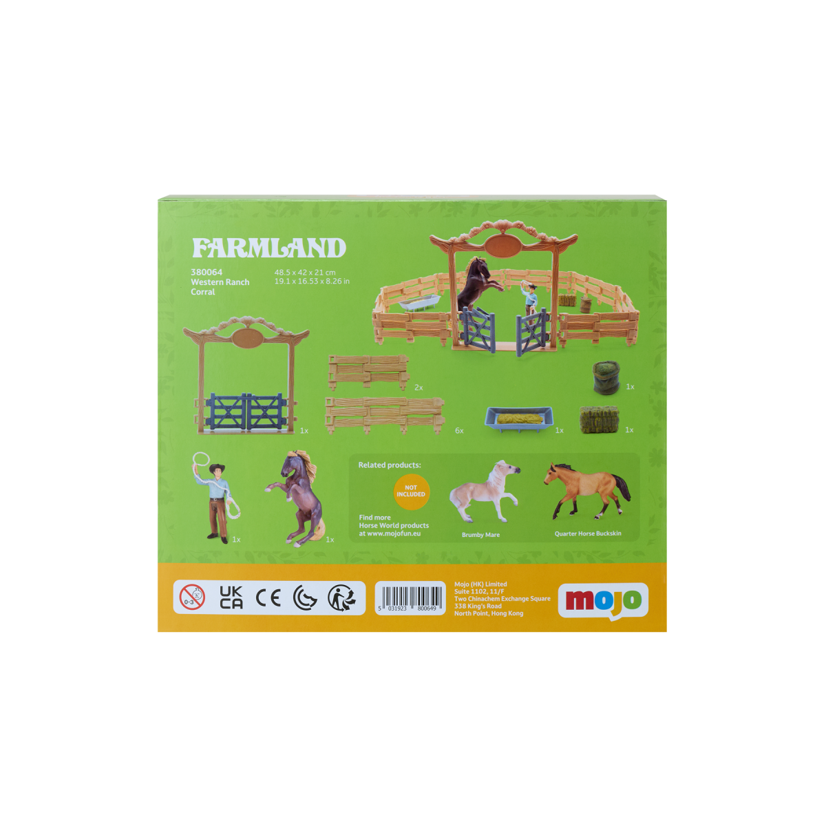 Western Ranch Corral Playset with Horse & Cowboy  Farm Playset