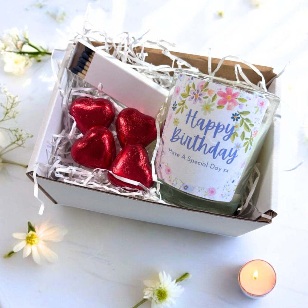 Pretty Flowers Happy Birthday Candle Gift Set