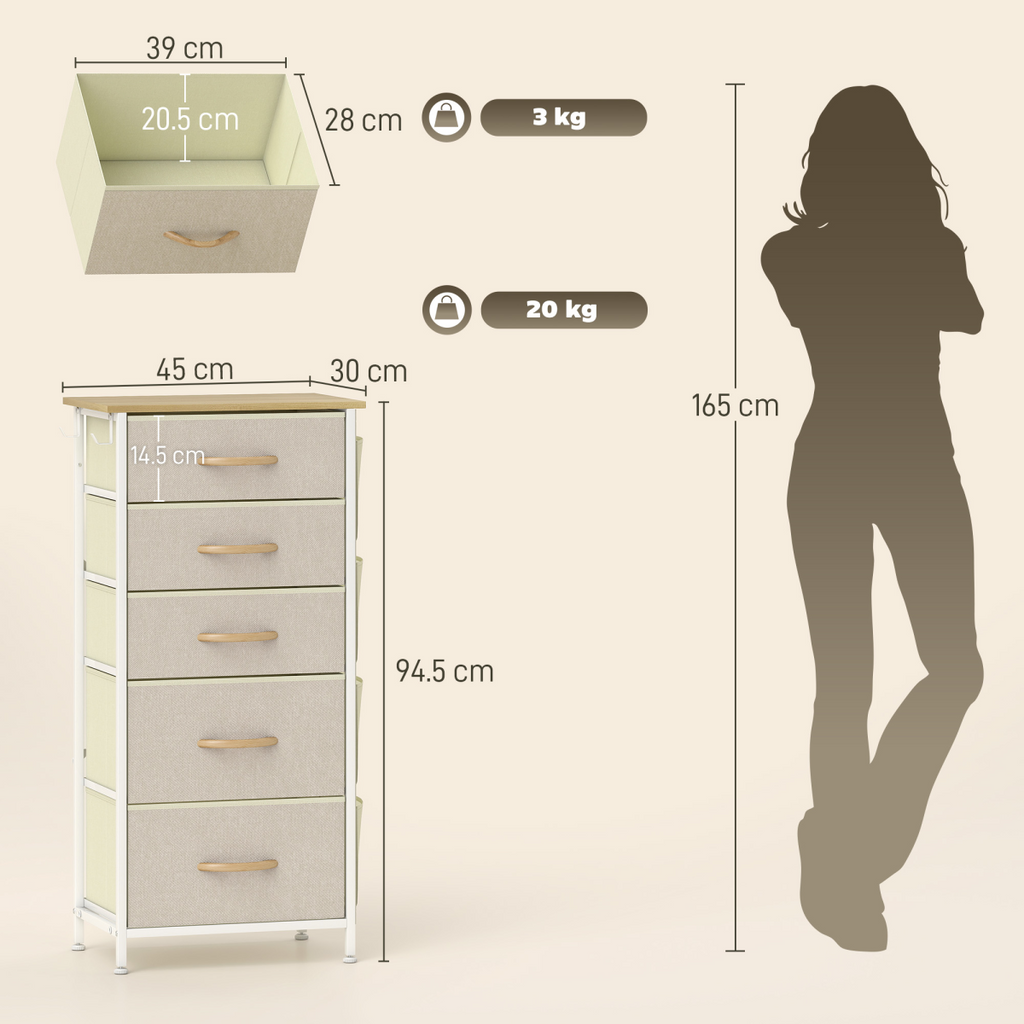 Wood Storage Chest of Drawers