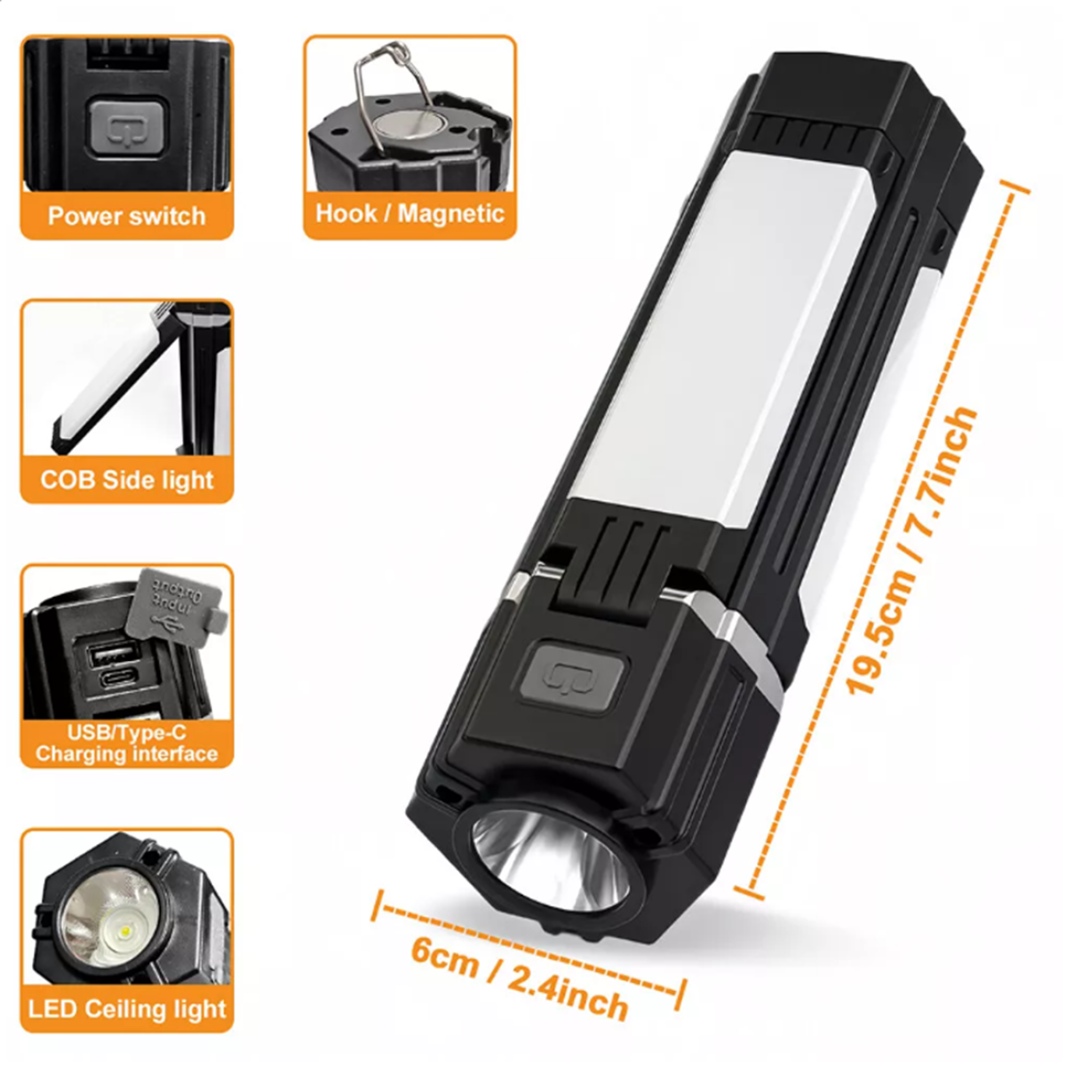 Rechargeable Foldable LED Camping Lantern Light Outdoor Camping Hiking Flashlight  Work Light  Camping Lantern Light