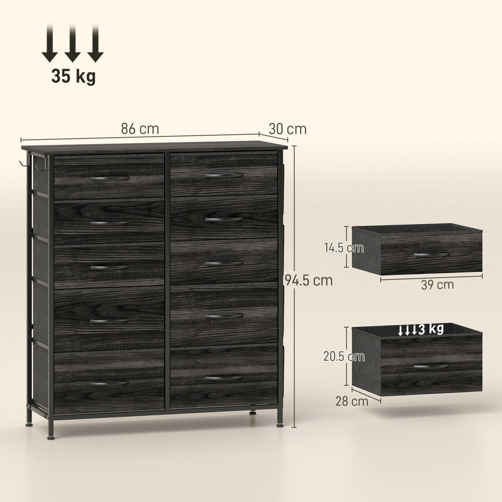 Wood Storage Chest of Drawers