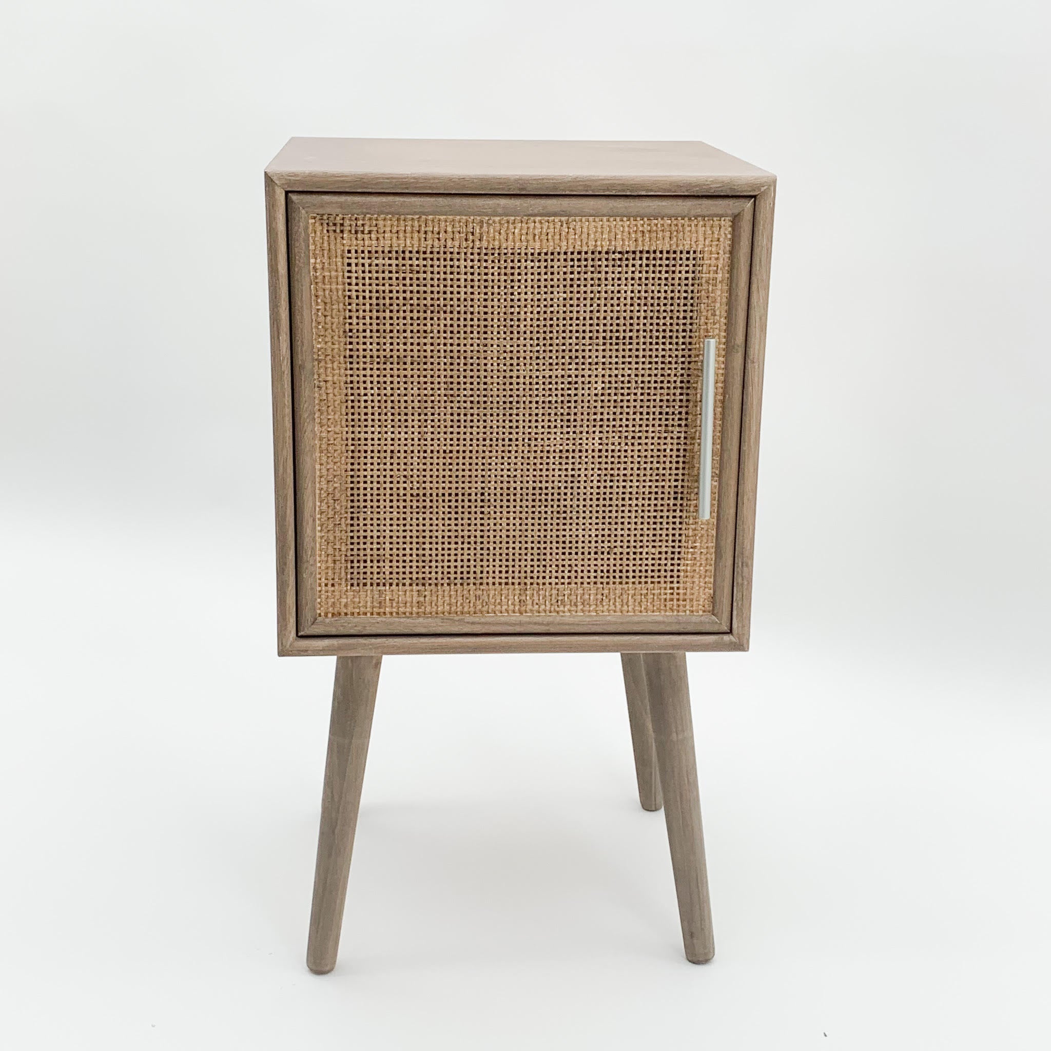 AcaciaHome Contemporary and Elegant Dark Brown Rattan Bedside Cabinet Table
